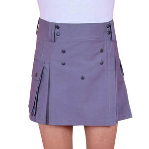 Mini Kilt Escocés Hecho a Mano para Mujer / Falda Tradicional de Algodón para Festivales con Bolsillos Cargo OEM ODM - Product Image 1