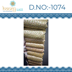 Tela Premium Fendy Georgette de Punto por Urdimbre de Poliéster/Nylon/Metalizado con Cuentas Florales para Prendas de Boda para Niños y Niñas, Peso Medio - Product Image 2