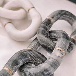 Escultura Decorativa de Mármol Blanco Hecha a Mano TCE, Diseño de Eslabones Esculpidos Art Deco, Decoración para el Hogar, Diwali, Ramadán, Cumpleaños, Lujo - Product Image 6