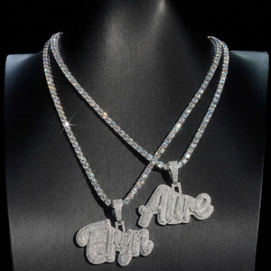 Colgante de Letra de Moissanita Chapado en Rodio, Corte Brillante, Plata Fina, Regalo para Fiesta Hiphop, Joyería Unisex, Certificado GRA, Engaste de Garra - Product Image 6