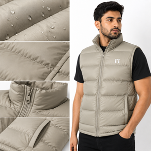 <b>Men</b>’s High Collar Puffer Vest <b>Jacket</b> <b>Lightweight</b> Sleeveless <b>Men's</b> <b>Jackets</b> Quilted Winter Wear Bodywarmer Custom Logo OEM B2B USA - Product Image 5