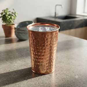 Vaso de Cobre Puro Martillado a Mano, Vaso Ayurvédico para Agua, Taza de Cobre para Hogar, Hotel, Restaurante, Bar, Venta al por Mayor, OEM, ODM - Product Image 3