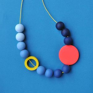 Handmade Resin <b>Necklace</b> for Women, Colorful Designer Pendant Jewelry, Unique Artistic <b>Statement</b> <b>Necklace</b>, Lightweight Fashion - Product Image 4