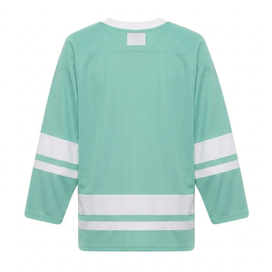 Wholesale dark heather <b>light</b> green Ice Hockey Jersey Breathable professional athletic jersey durable mesh fabric sports uniform - Product Image 2