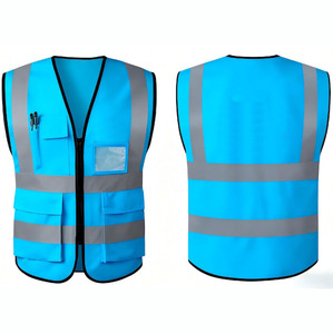 Gilet de sécurité haute visibilité en maille respirante en polyester personnalisé de haute qualité, vêtements de travail unisexes, logo personnalisé - Product Image 4