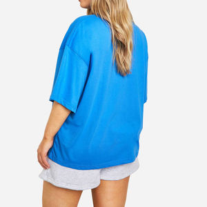 Vestido Camiseta Personalizado de Gran Tamaño para Mujer, Poliéster/Algodón, Corte Regular, Manga Mariposa, Estilo Urbano, Logotipo Bordado - Product Image 3