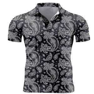 Polo en tricot imprimé pour homme, polos imprimés de haute qualité pour homme avec des motifs imprimés uniques - Product Image 5