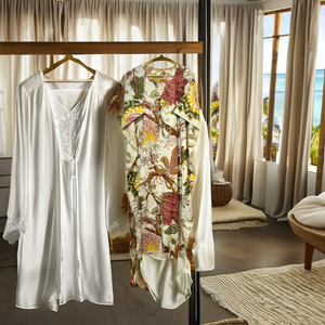 Vestido Kaftan Estampado Floral para Mujer, Mezcla de Algodón y Lino, Corte Holgado, Ropa de Verano para Vacaciones, Estilo Bohemio Étnico Largo - Product Image 6