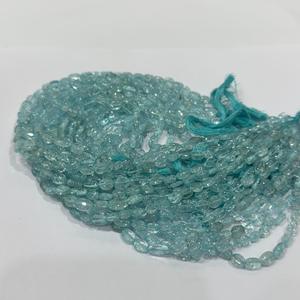 Perles de pierres précieuses d'aigue-marine naturelle bleu marine de haute qualité, forme ovale, perles d'aigue-marine lisses - Product Image 3