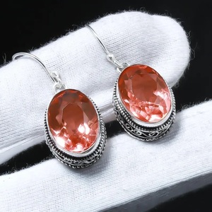 Elegantes Pendientes de Aro con Morganita Rosa en Plata de Ley 925, Joyería Fina Hecha a Mano para Mujer - Product Image 5
