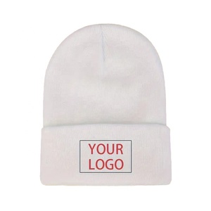 2026 Custom White Beanie Hat 100% Acrylic Embroidery Logo Unisex Casual <b>Winter</b> <b>Cap</b> For Adults <b>Cap</b> - Product Image 1