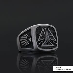 แหวนเมสัน BOJ รุ่น 045 แหวนเงินประดับเพชรแบบปรับแต่งได้ สำหรับรับปริญญา มหาวิทยาลัย  สำหรับทั้งชายและหญิง ของขวัญสำหรับงานปาร์ตี้ ราคาประหยัด - Product Image 4