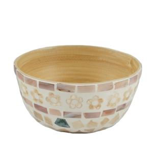 Ensaladera de bambú hilado personalizada de alta calidad con acabado de laca brillante de nácar, utensilios de cocina ecológicos hechos en Vietnam - Product Image 1