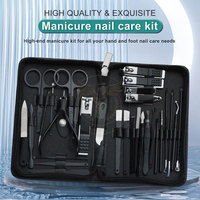 Kit de manucure et pédicure professionnel en acier inoxydable, ensemble d'outils de soin des ongles de haute qualité pour salon, voyage et usage quotidien