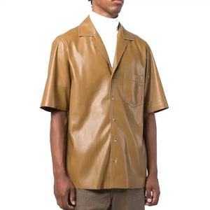 High Quality Men's Summer Real <b>Leather</b> Casual Print Pattern <b>Shirt</b> Custom Logo Design Plus Regular Fit New 6XL Stand Autumn - Product Image 3