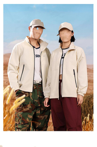 Men's Windproof Breathable <b>Zipper</b> <b>Jacket</b> Color Blocking Stand Collar Formal Winter Outdoor Wear Custom Logo Front Printing - Product Image 4