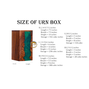 Handcrafted Ocean Wave Resin & Natural Wood Cremation Urn Blue Epoxy Ashes <b>Box</b> Artistic Funeral Memorial <b>Keepsake</b> by AYAANS - Product Image 3