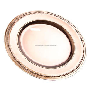 Popular Metal Charger <b>Plate</b> <b>for</b> Wedding 9.5 Inch/24cm Stainless Steel Silver Charger <b>Plates</b> Under <b>Display</b> Extra Large Dish <b>Plate</b> - Product Image 4