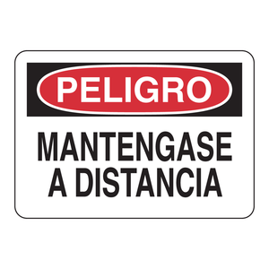 Panneau de signalisation au sol en PVC Brady Peligro Mantngase a Distancia pour zones dangereuses intérieures et extérieures - Product Image 2
