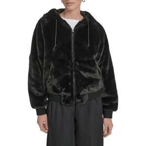 Premium Luxury Faux Fur Bomber Zip-Up Hoodie Wholesale Streetwear Winter Outerwear High-Pile Faux Fur & 100% Poly <b>Thermal</b> Core - Product Image 3