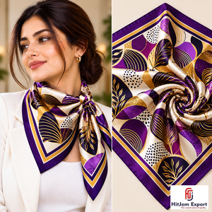 Écharpe carrée à franges imprimée sur mesure, foulard de mode pour femmes, doux et léger, fabricant OEM ODM, produits textiles personnalisés Gotland - Product Image 5