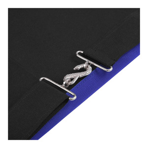 Delantal Masónico Internacional al por Mayor con Borde de Cinta Azul Real y Cinturón Negro, Delantal Masónico Bordado de Primera Calidad - Product Image 5