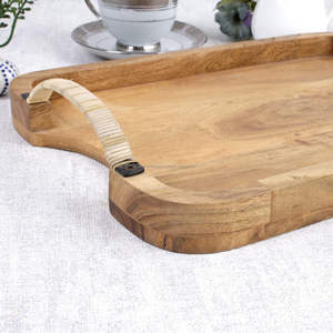 Bandeja de madera de Acacia para servir bodas, Decoración de cumpleaños, platos de madera, bandeja de madera rectangular, Falak World Export - Product Image 4