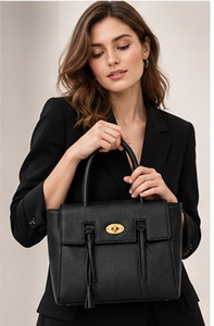 Premium Genuine Leather Structured Tote Handbag <b>for</b> <b>Women</b> Elegant Top Handle <b>Work</b> <b>Bag</b> Stylish Office Purse Solid Polyester Beach - Product Image 2