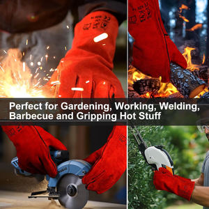 Gants de travail de soudage en cuir de vachette de qualité supérieure, résistants à la chaleur, pour la protection des mains des soudeurs - Product Image 6