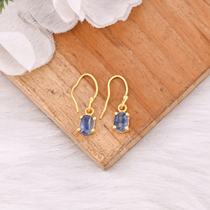 Elegant Oval Blue Kyanite 925 Sterling Silver Gemstone <b>Earring</b> For Women - Product Image 3