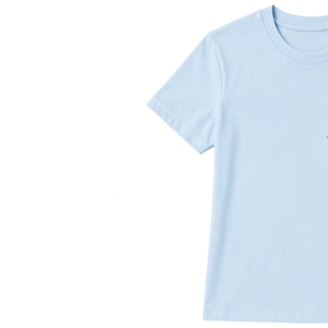 เสื้อยืดคอกลมผ้าฝ้ายปักลายดอกไม้สีขาวสำหรับผู้หญิง สีฟ้าสกายบลู สั่งทำได้ พรีเมียม แฟชั่นฤดูร้อน แขนสั้น สไตล์ลำลอง รับผลิตแบบ OEM - Product Image 3