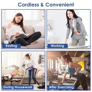 Massaggiatore Lombare Senza Fili con Cuscinetto Riscaldante, Compressione d'Aria e Vibrazione in Materiale PU per Alleviare il Dolore a Corpo, Vita, Pancia, Spalle e Schiena - Product Image 4