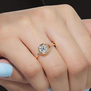 Anillo de compromiso de diamante de laboratorio al por mayor, oro puro de 14K/18K, diseño de bisel envolvente, anillo solitario, anillo de propuesta en forma de lágrima, regalo único - Product Image 6