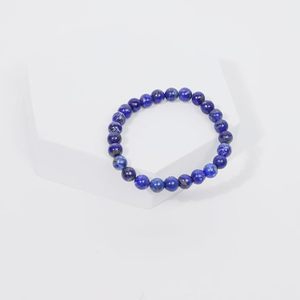 Bracelet en Lapis Lazuli Naturel, Perles Rondes de 8 mm, Bracelet Extensible en Pierres Précieuses, Bijoux en Cristal Unisexe, Vente en Gros - Product Image 3