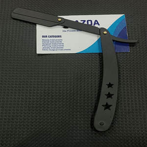 Navaja de Afeitar Plegable Recta de Acero Inoxidable con Recubrimiento Negro de Alta Calidad para Hombres, Herramienta de Afeitado Profesional para Barberos - Product Image 4