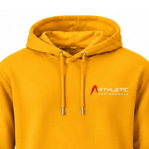 Men's Custom Amber Yellow Pullover <b>Hoodie</b> Fleece Sweatshirt Long Sleeve Regular Fit Drawstring Kangaroo Pocket Casual Streetwear - Product Image 3