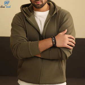 Men's Fashion Full <b>Zip</b> Hoodie Premium Cotton Blend <b>Hooded</b> Sweatshirt Wholesale Manufacturer OEM Services - Product Image 5