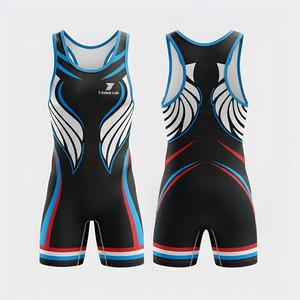 Professional Manufacturer Sublimated Wrestling <b>Singlet</b> Custom Team <b>Weightlifting</b> Lightweight Wrestling Suit For Unisex - Product Image 5