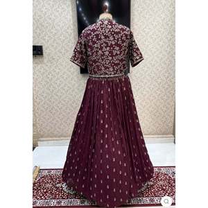 Designer Women's Embroidered Party Wear Gown-Jacket Set for Special Occasions - Product Image 5