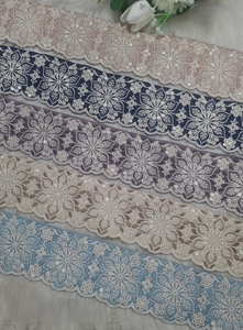 ริบบิ้นลูกไม้ปักลายดอกไม้หลากสีพรีเมียมสำหรับตกแต่งชุดชาติพันธุ์ ชุดเจ้าสาว และงานเย็บปักถักร้อย DIY - Product Image 4