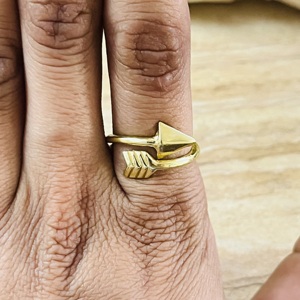 Anillos de Latón Boho con Diseño Único de Flecha, Estilo Moderno, para Mujer, Chapados en Oro de 18k, Banda Geométrica Minimalista, Venta al por Mayor/OEM - Product Image 2