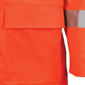 Traje de Trabajo Impermeable de PVC Reflectante de Alta Visibilidad para Hombre, Color Naranja, Sudadera con Capucha Reflectante de Forro Polar Suave - Product Image 2