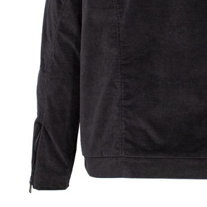 Manteau d'hiver en velours tendance pour homme, veste noire classique à col montant avec logo frontal, style urbain, design mariage - Product Image 6