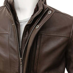 Chaqueta de Invierno para Hombre, de Alta Calidad, Manga Larga, de Cuero, Impermeable, Transpirable, con Cuello Alto, Estilo Urbano - Product Image 4