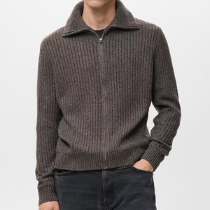 Cardigan en laine pour homme à col en V, manches longues, fermeture boutonnée, couleur unie, tricot anti-boulochage, épaisseur standard, idéal pour l'automne - Product Image 2