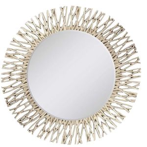 Miroir rond mural en aluminium couleur or, décoration moderne pour la maison et la salle de bain des hôtels, idéal pour les mariages - Product Image 6