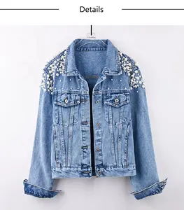 Hot Sale Women Plus Size Denim Jacket Blue Zipper Denim Jackets For Women denim,