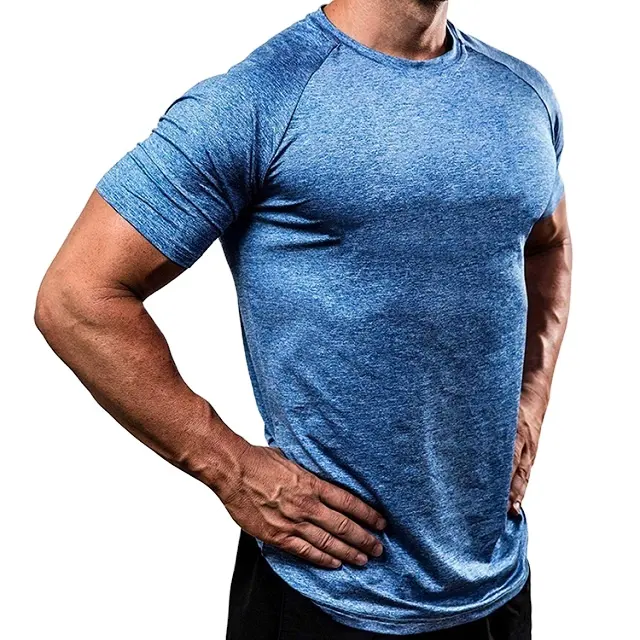 Camiseta de treino ativo personalizada para corrida, fitness, treino, esporte, camiseta de poliéster para homens, camisa de ginástica de compressão