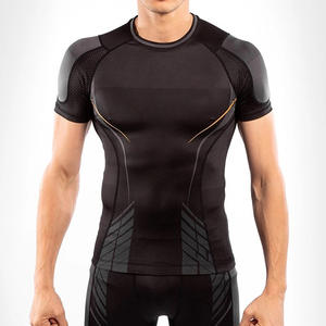 Rashguard à manches longues pour homme, respirant, à séchage rapide, écologique, col montant, logo personnalisé, pour les arts martiaux et l'entraînement sportif - Product Image 1