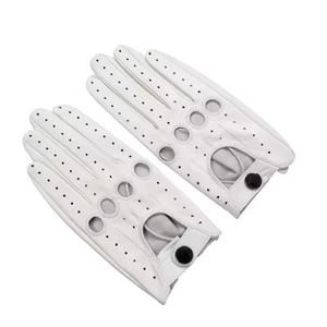 Unlined Genuine Leather Cowhide and Goatskin Driving <b>Gloves</b> with <b>Warm</b> Fleece Lining Outdoor Sport and Motorcycle Mesh <b>Gloves</b> - Product Image 2